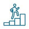 Person climbing up levels icon