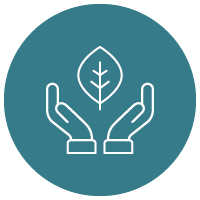 hands holding a leaf icon