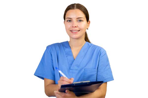 Nurse holding documents