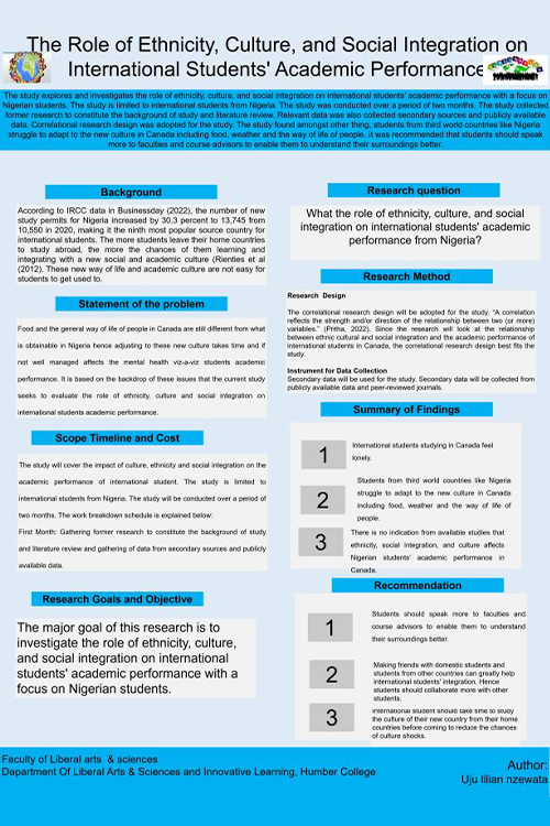 Poster showing a summary of the project research findings