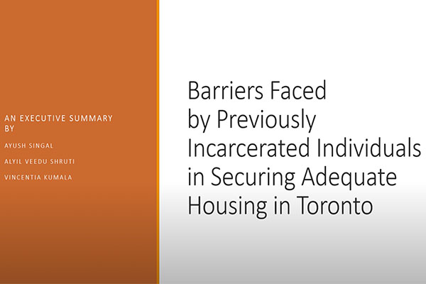 Barriers Faced by Previously Incarcerated Individuals in Securing Adequate Housing in Toronto Video