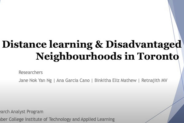 Distance Learning Experience and Disadvantaged Neighbourhoods in Toronto Video