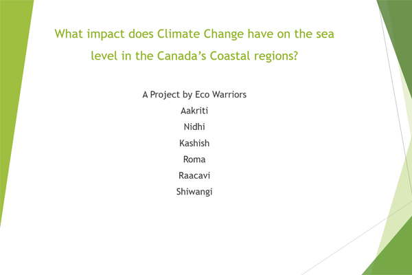 What Impact does Climate Change have on the sea level in the Canada's Coastal Regions